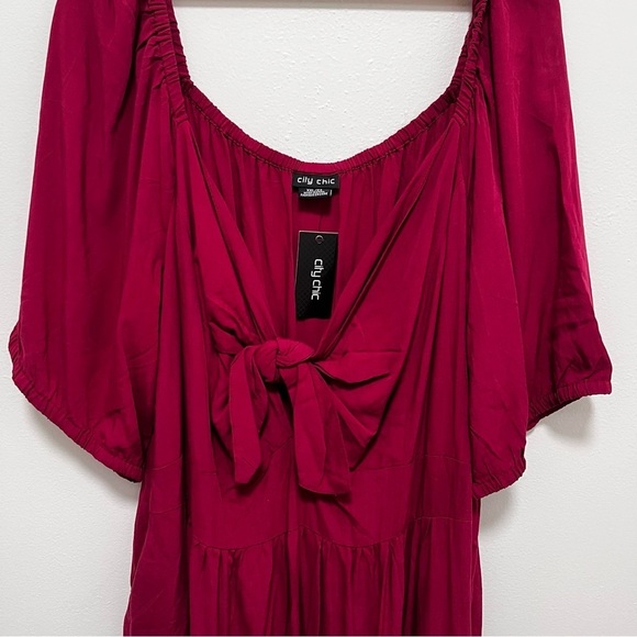NEW CITY CHIC Plus Size 24/XXL Maxi Villa Capri In Rhubarb - Picture 3 of 11